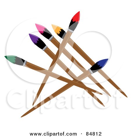 450x470 Royalty Free (Rf) Clipart Illustration Of An Artist's Paintbrush
