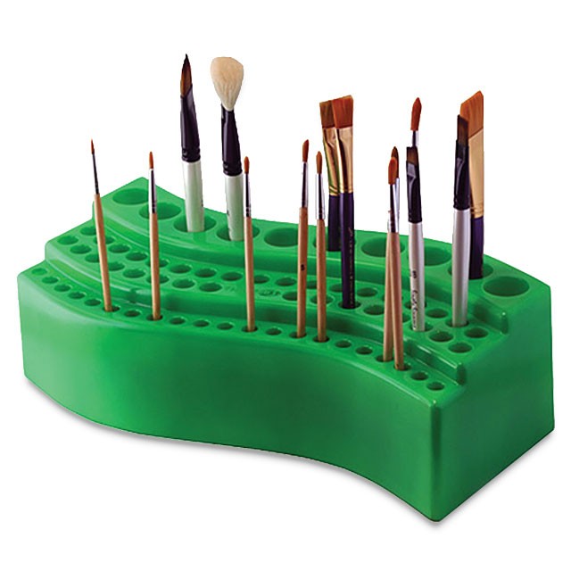 640x640 Think Art Wave Paint Brush Holder, Green