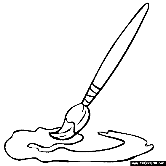 560x560 Paintbrush Coloring Page