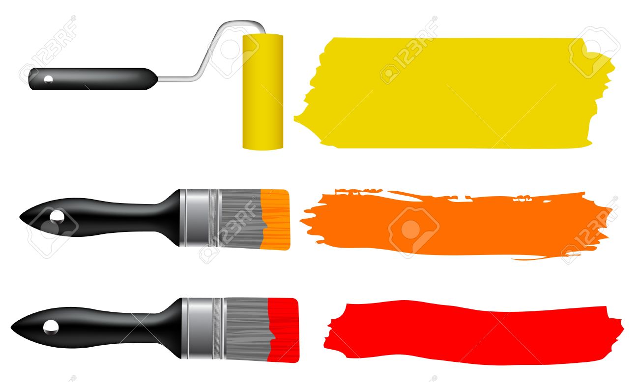 1300x779 Paint Brush Paint Roller Royalty Free Cliparts, Vectors,