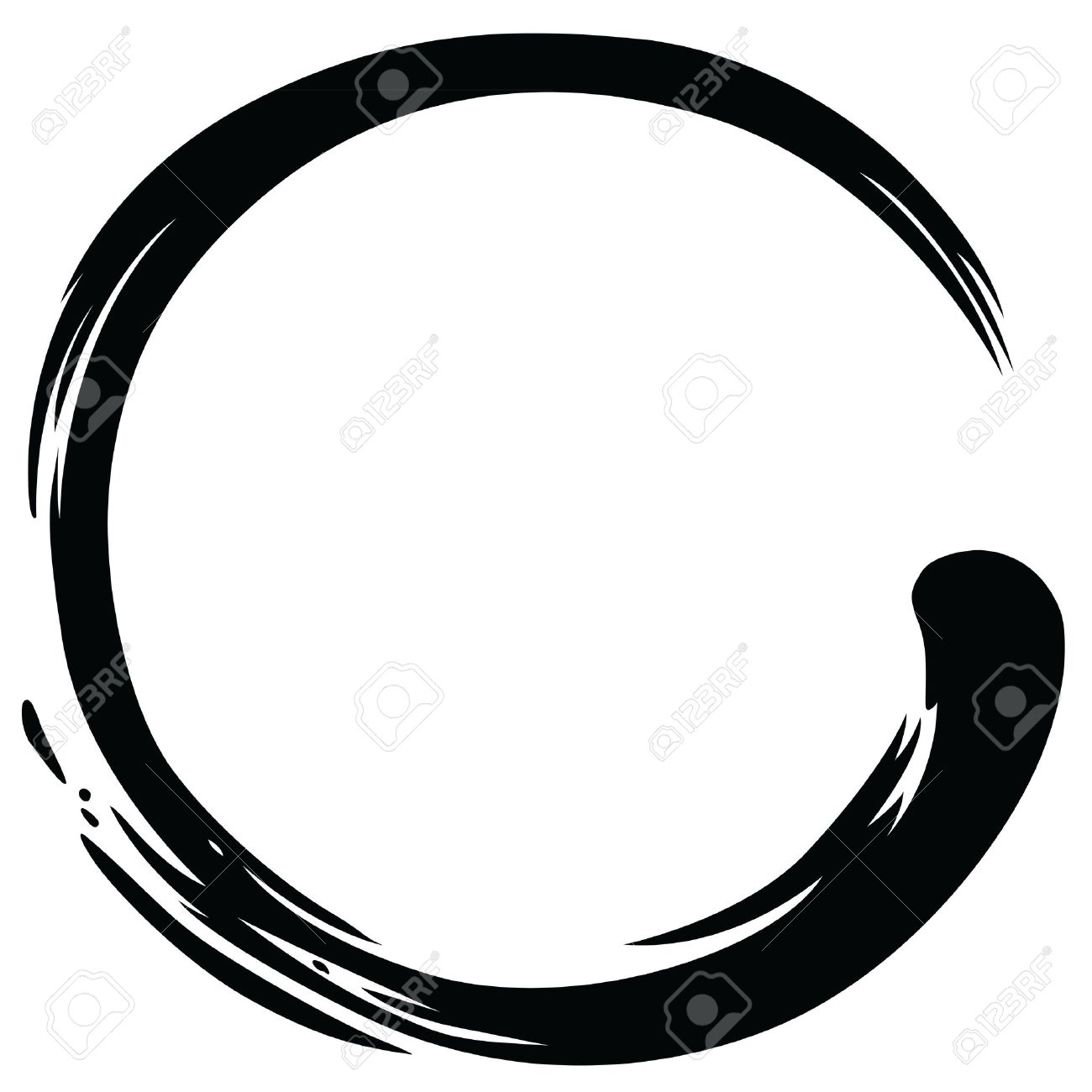 1300x1300 Zen Circle Paint Brush Stroke Vector Illustration Royalty Free