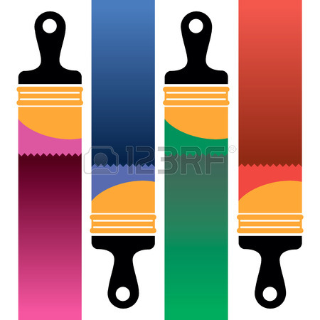 450x450 Color Paint Brush Vector Abstract Design Background Royalty Free