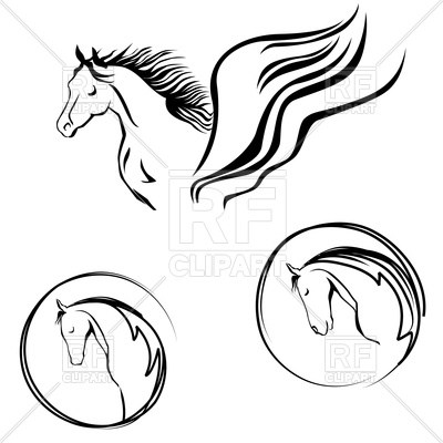 400x400 Horse Head Painting Royalty Free Vector Clip Art Image