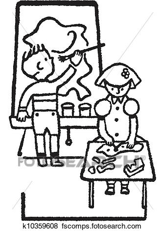 337x470 Stock Illustration Of Two Black And White Version Of A Children