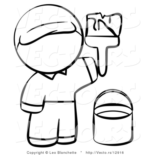 600x620 Vector Of Person Painting