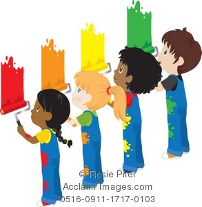 293x300 Children Painting A Wall Clipart Amp Stock Photography Acclaim Images