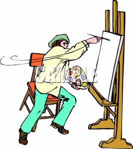 267x300 Clip Art Artist Painting Something Clipart