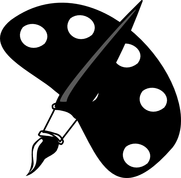 600x591 Paint Palette Black Clip Art