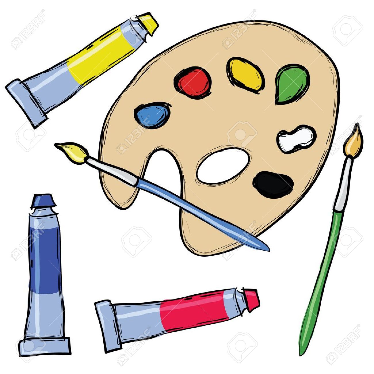 1300x1300 Artwork Clipart Paint Set