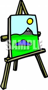 162x300 Painting Of A Landscape On An Easel