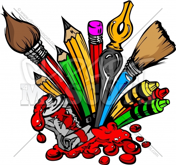 590x554 Art Supplies Clipart Graphic Vector Clipart Image