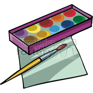 300x300 Royalty Free Cartoon Paintbrush And Paints 382871 Vector Clip Art