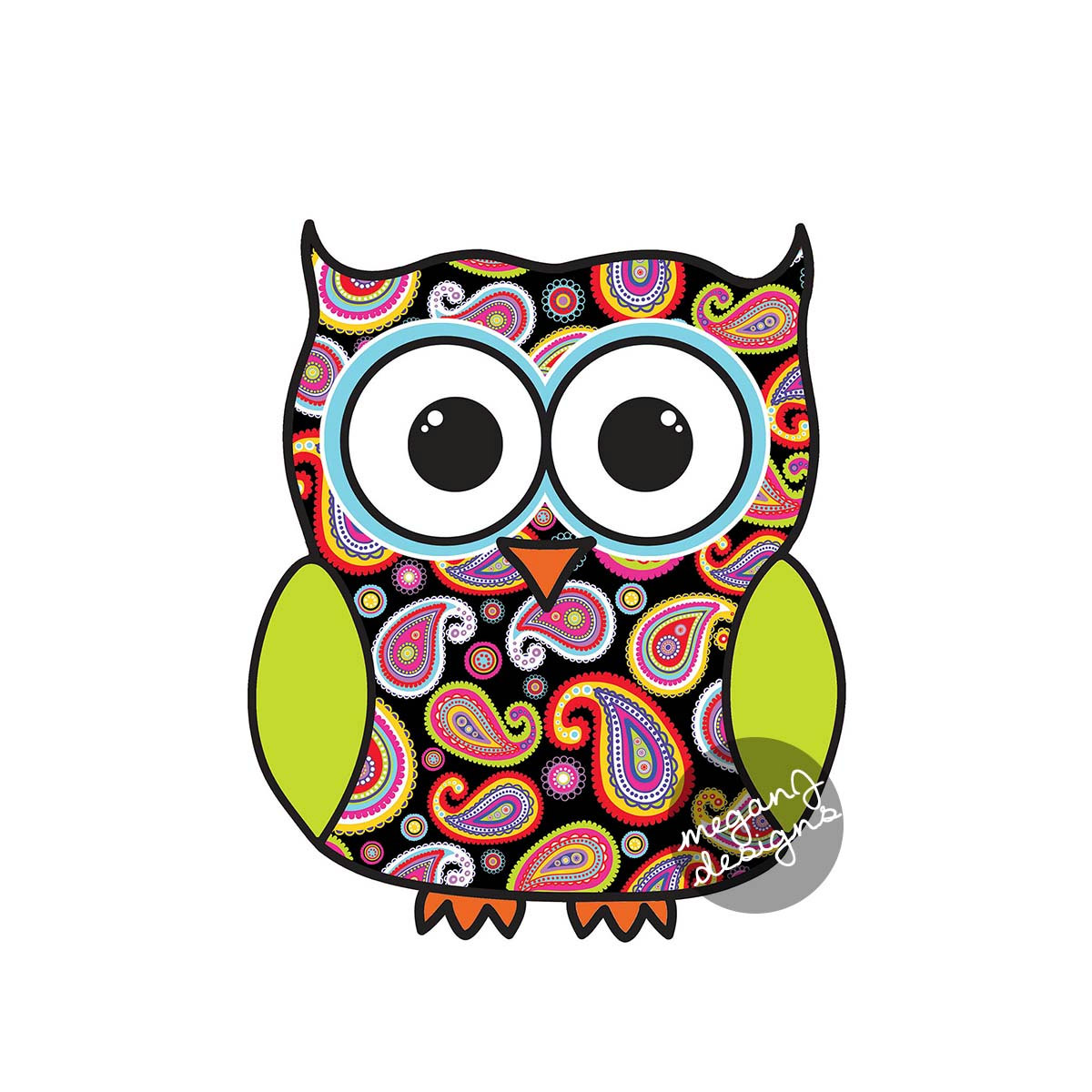 1200x1200 Owl Clipart Paisley