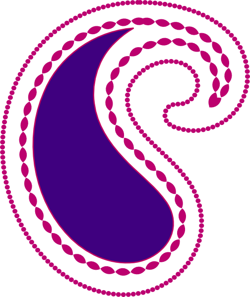 504x599 Paisley Pink Purple Clip Art