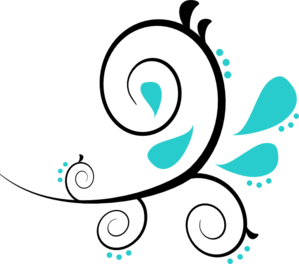 299x264 Black And Teal Paisley Swirl Clip Art