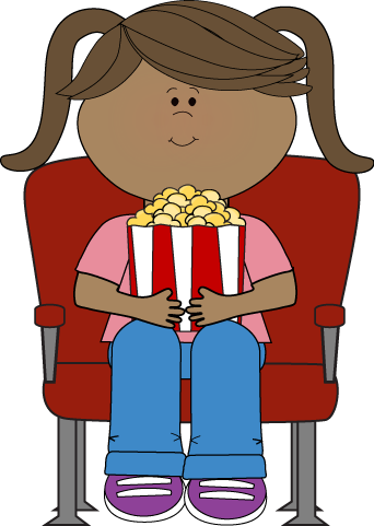 342x481 Girl Watching Movie In Theater Clip Art