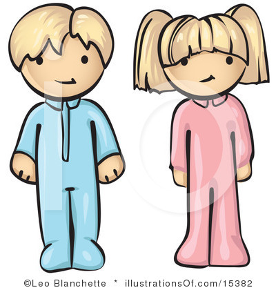 400x420 Free Clipart Of Children In Pajamas