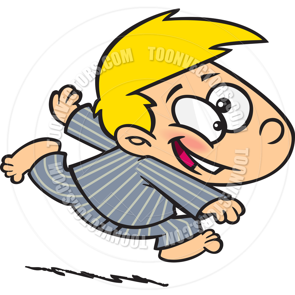 940x940 Cartoon Boy In Pajamas Running By Ron Leishman Toon Vectors Eps