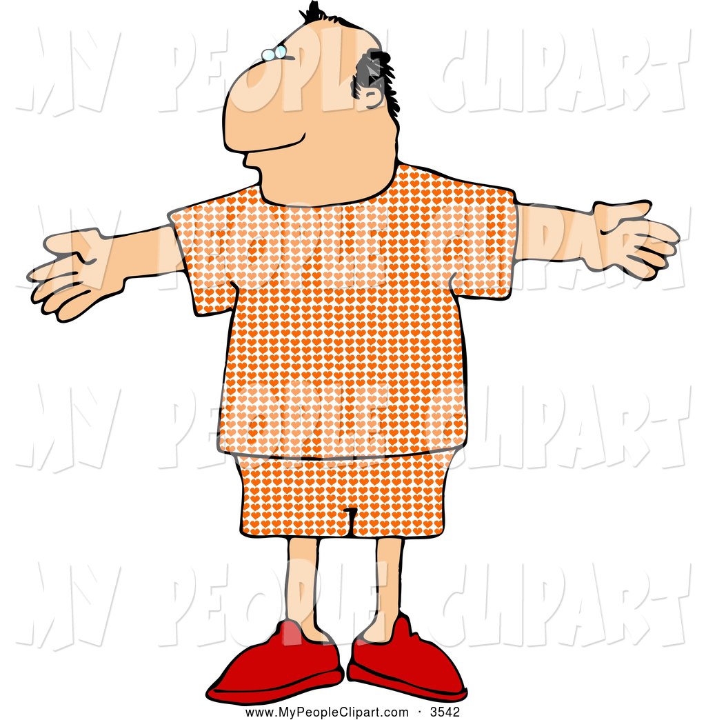1024x1044 Clip Art Of A Average Man In Plaid Pajamas By Djart