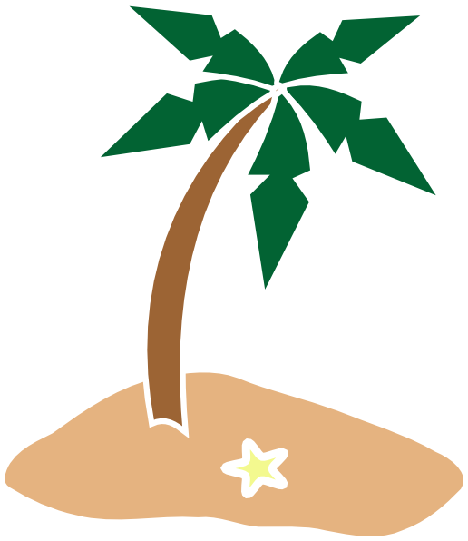 516x596 Palm Tree On Island Clip Art