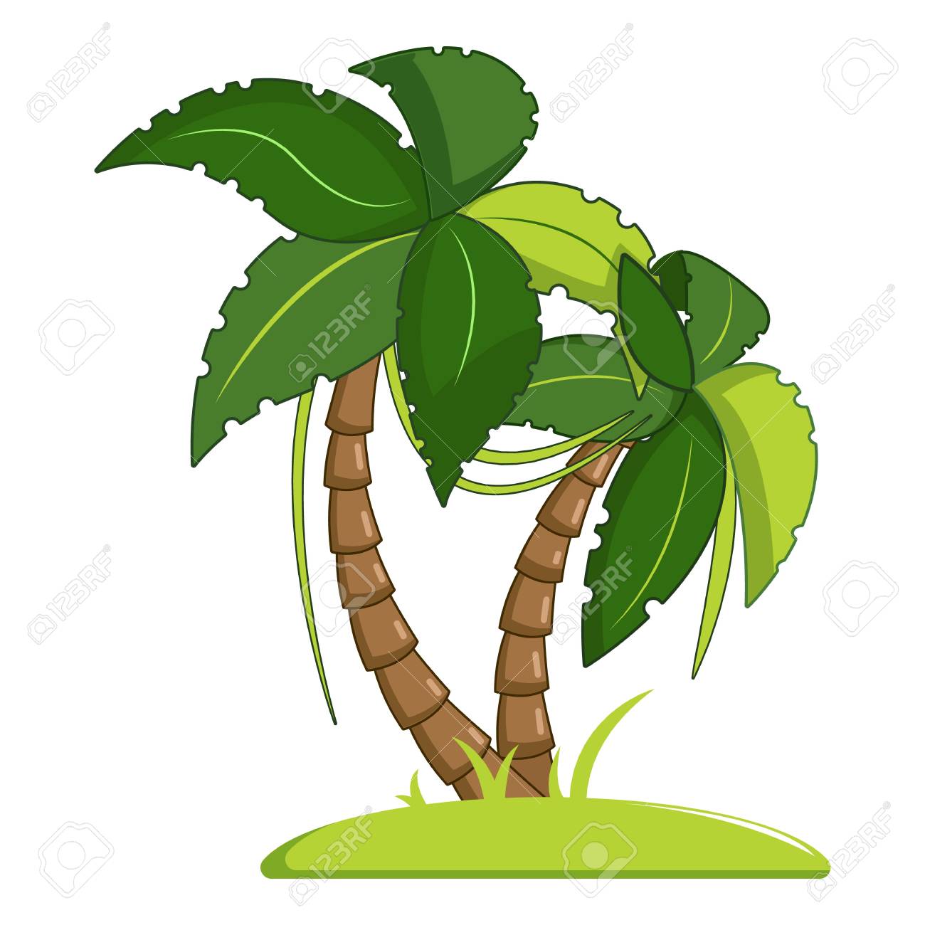 1300x1300 Palm Tree Icon, Cartoon Style Royalty Free Cliparts, Vectors,