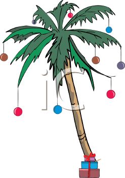 247x350 Palm Tree Decorated For A Tropical Christmas