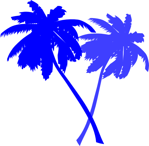 600x589 Blue Palm Tree Clipart