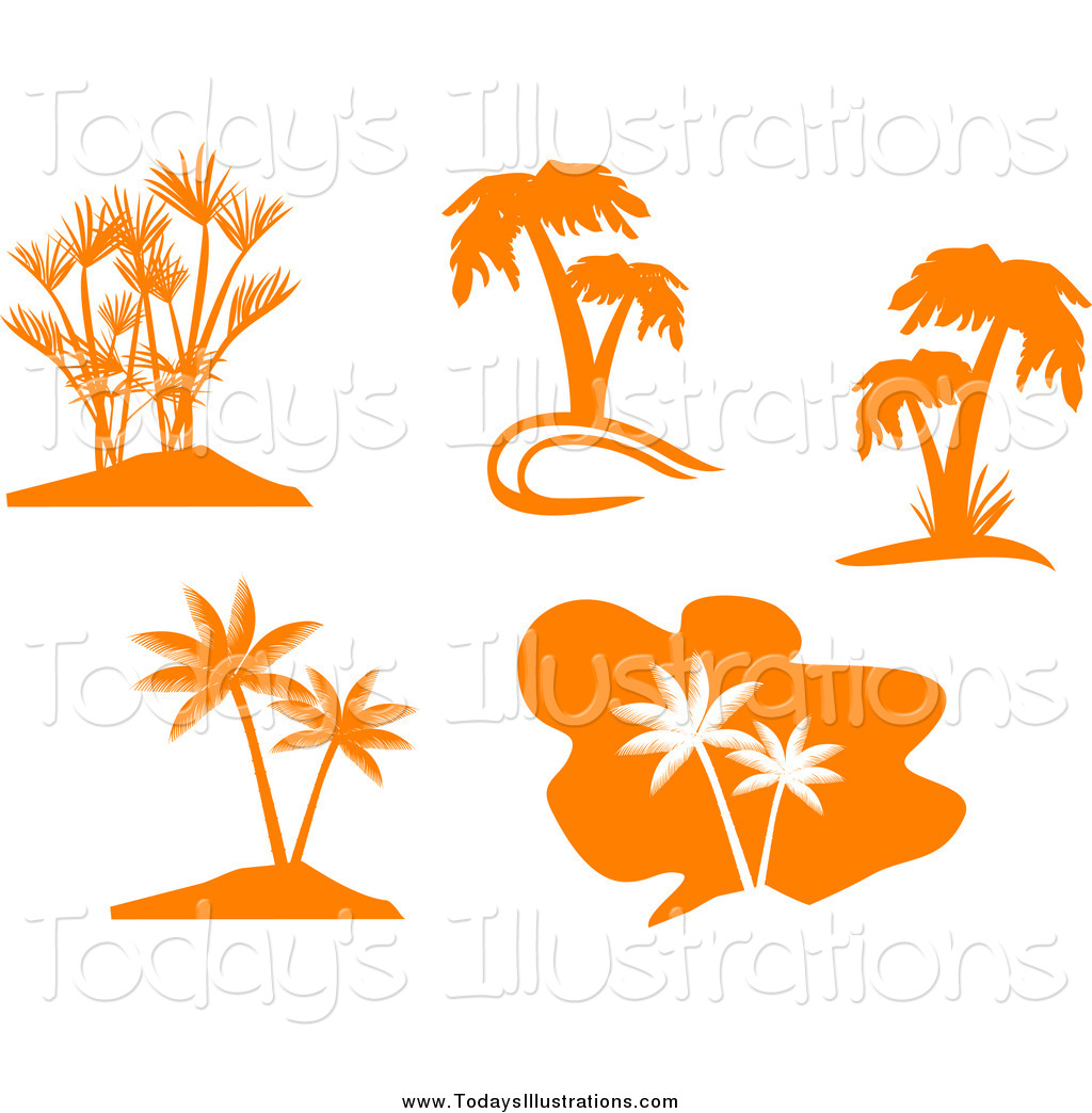 1024x1044 Clipart Of Orange Palm Trees And Islands By Vector Tradition Sm