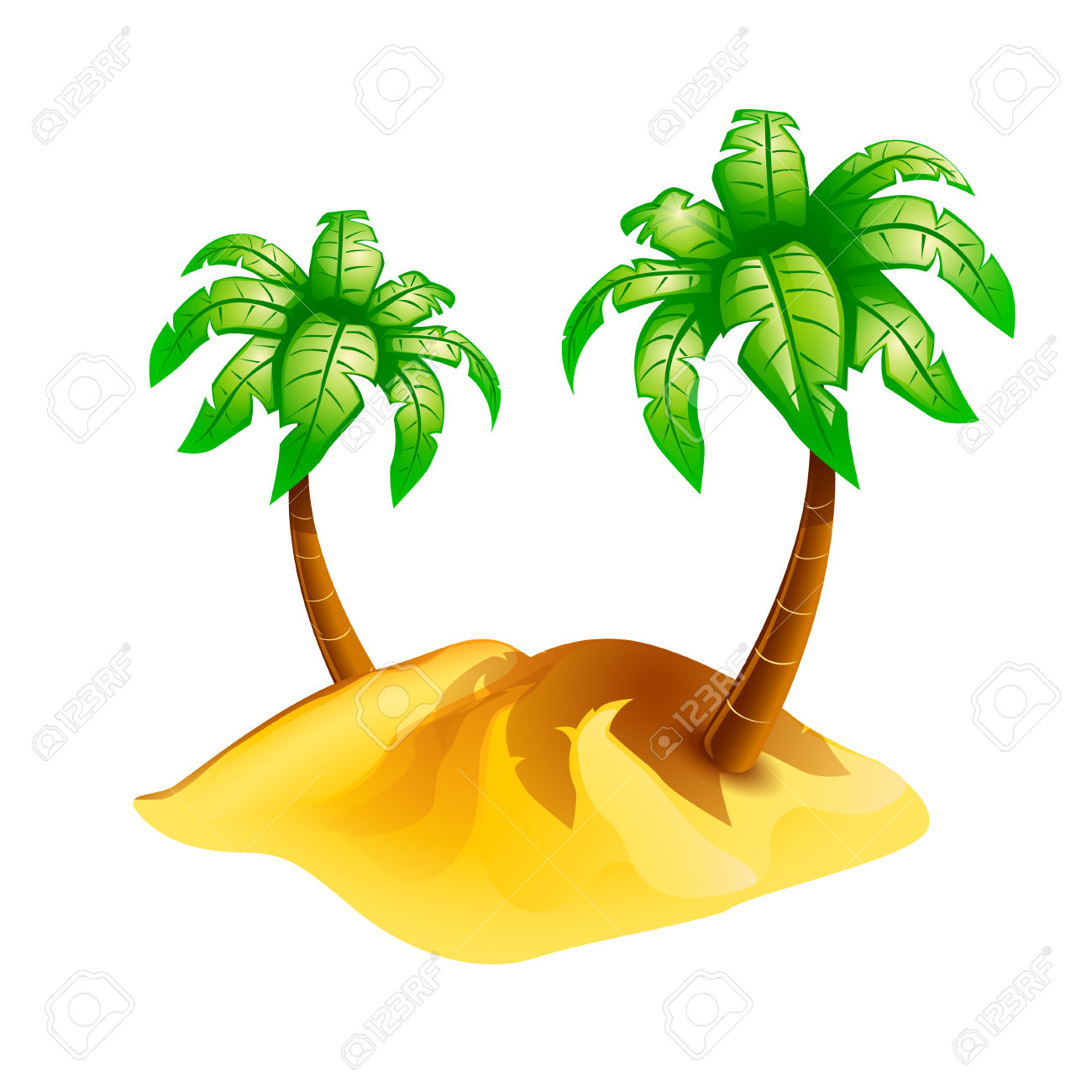 1300x1300 Island Clipart Two Tree