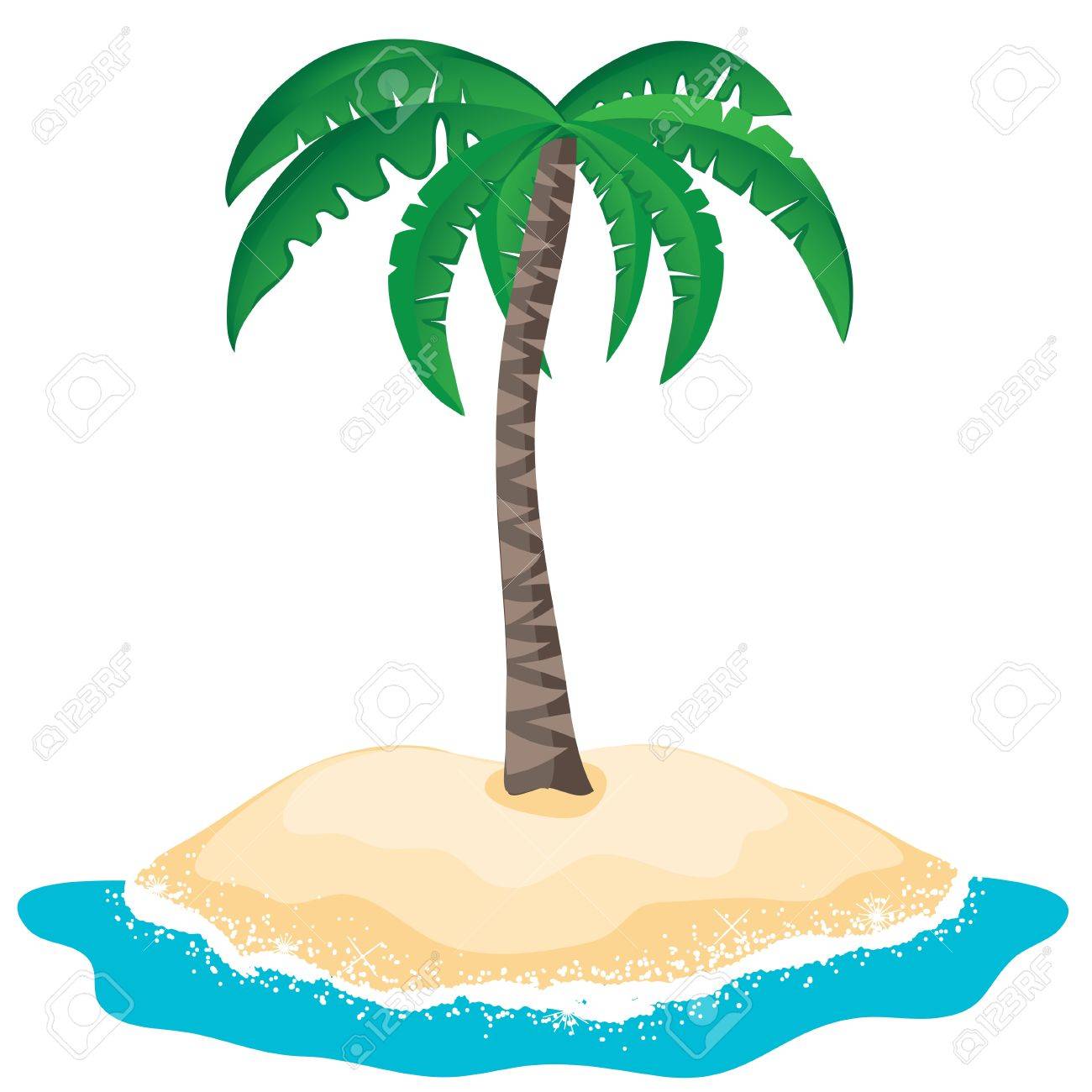 1300x1300 Palm Tree On The Tropical Island Royalty Free Cliparts, Vectors