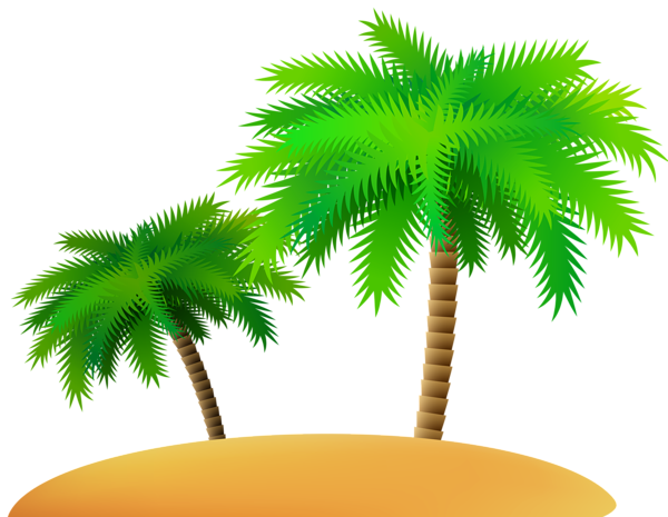 600x465 Palms And Sand Island Clip Art Image