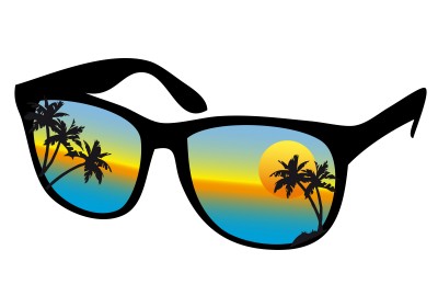 400x280 Palm Tree With Sunglasses Clipart