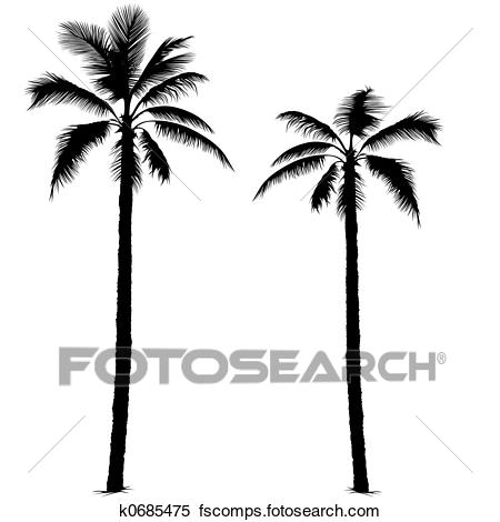 450x470 Stock Illustration Of Palm Tree Silhouette 1 K0685475