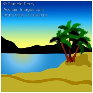 Palm Tree Sunset Clipart