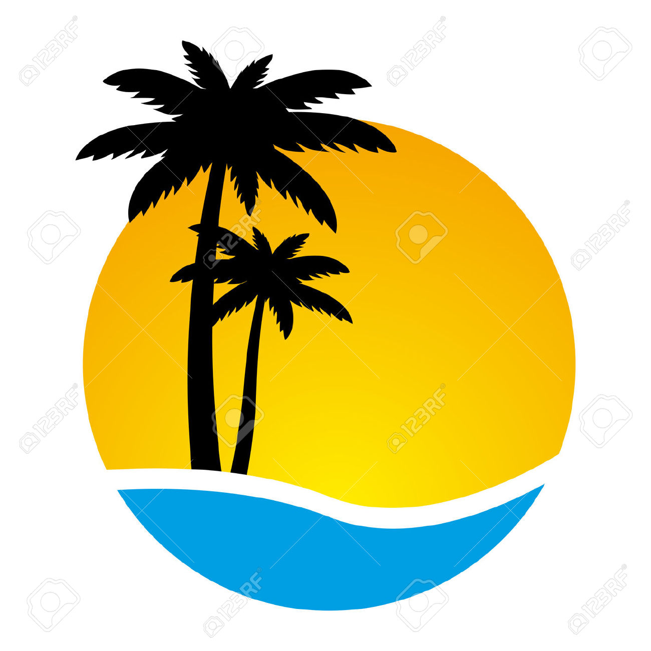 1300x1300 Yellow Clipart Palm Tree