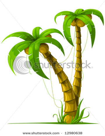 361x470 Of Tropical Palm Trees In A Vector Clip Art Illustration