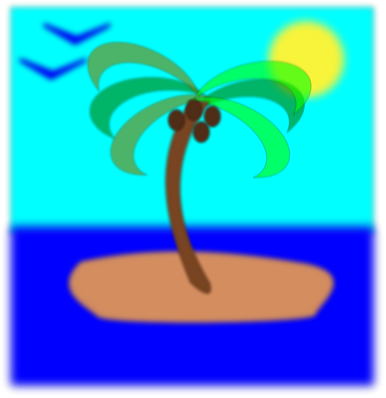 775x800 Palm Tree On Island Clip Art