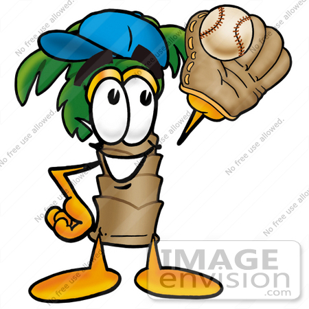 450x450 Clip Art Graphic Of A Tropical Palm Tree Cartoon Character