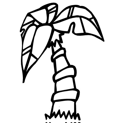 500x500 Palm Trees Outline Clipart