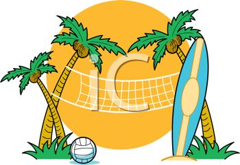 350x240 Volleyball Net Between Two Palm Trees