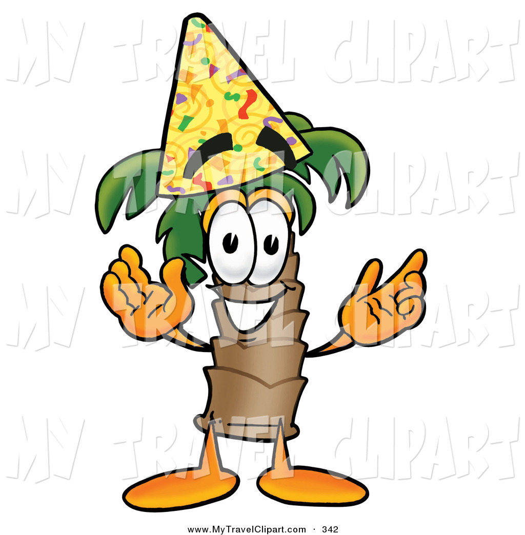 1024x1044 Clipart Of Happy Palm Tree Mascot Cartoon Character Wearing