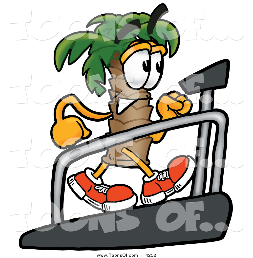1024x1044 Clipart Of A Palm Tree On A Treadmill By Toons4biz