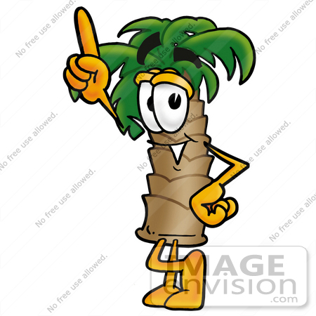 450x450 Clip Art Graphic Of A Tropical Palm Tree Cartoon Character
