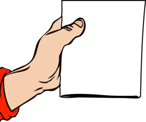 300x252 Hand Holding Brochure Clip Art