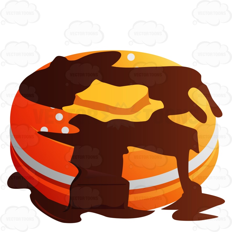 800x800 Pancakes With Butter And Syrup Cartoon Clipart