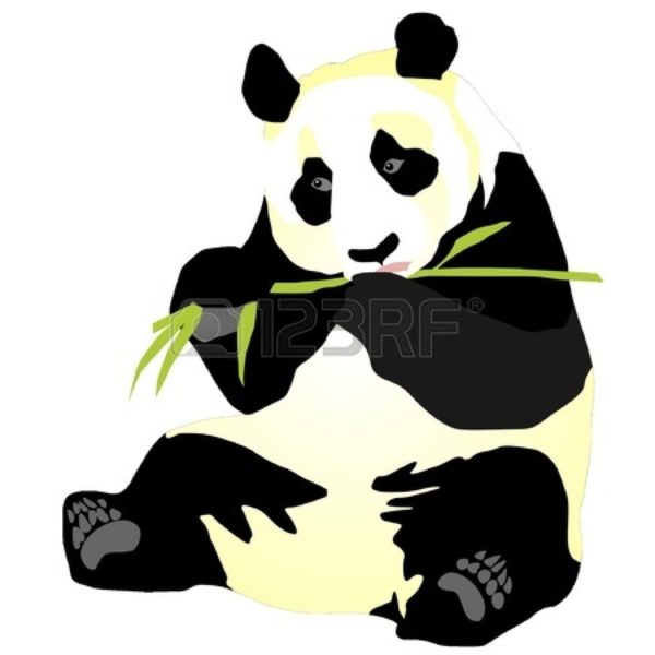 600x600 Free Panda Bamboo Clipart Image