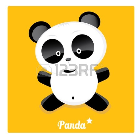 450x450 Panda Bear Vector Illustration. Flat Style Royalty Free Cliparts
