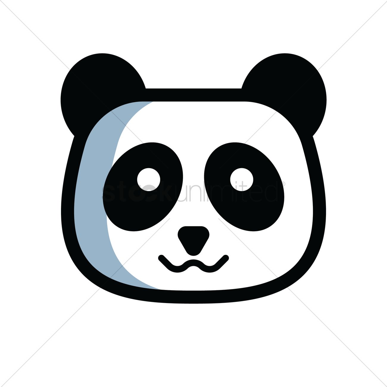 1300x1300 Panda Head Vector Image