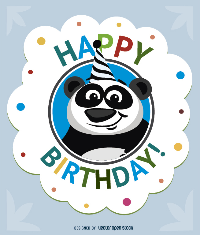 654x768 Birthday Cartoon Panda Card