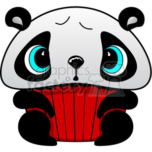 300x300 Royalty Free Cupcake Panda Bear In Color 387302 Vector Clip Art